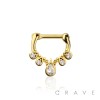 MULTI GEM CZ TEAR DROP SEPTUM HINGED CLICKER